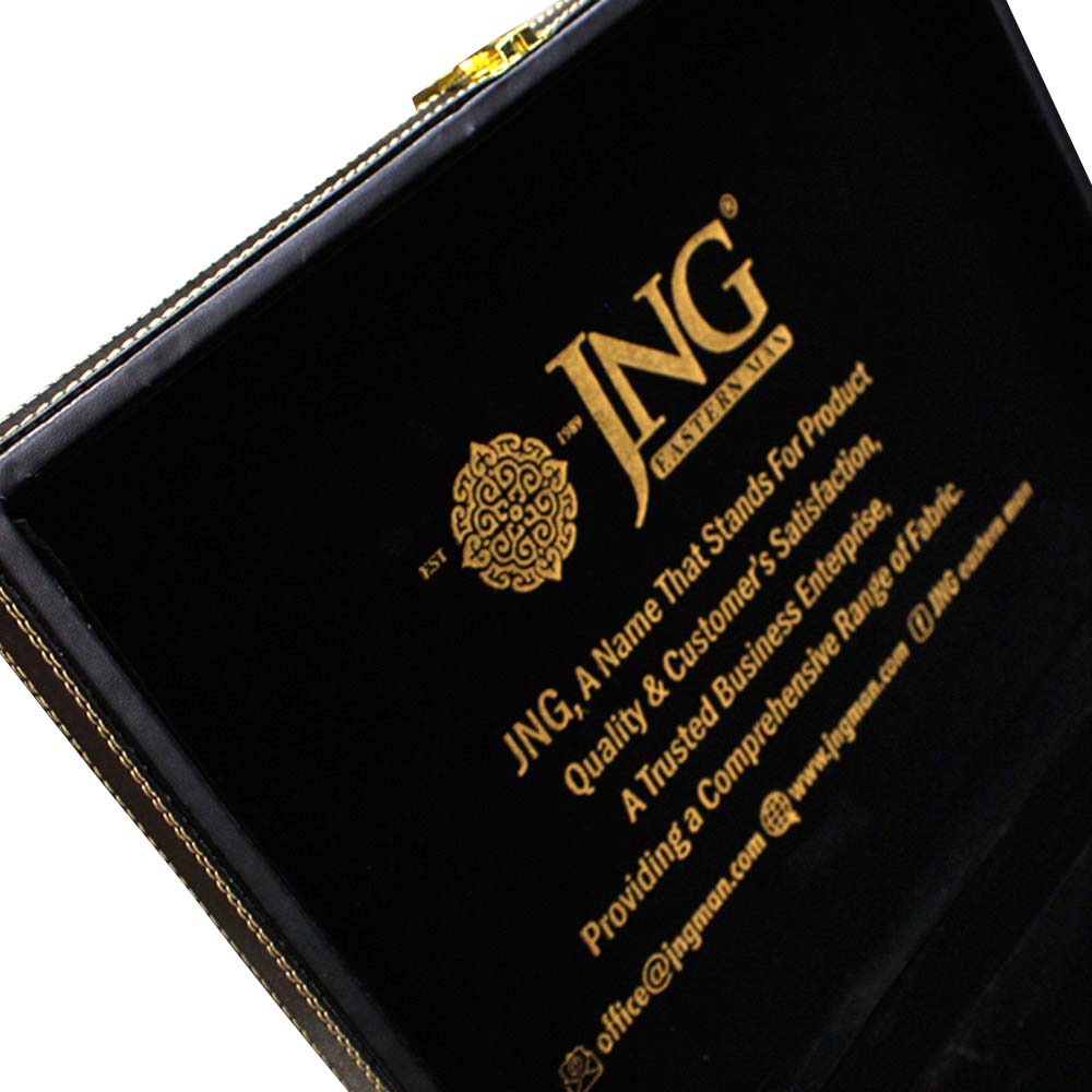 <b>Black Leather Briefcase</b> - JNG Mens Fabric