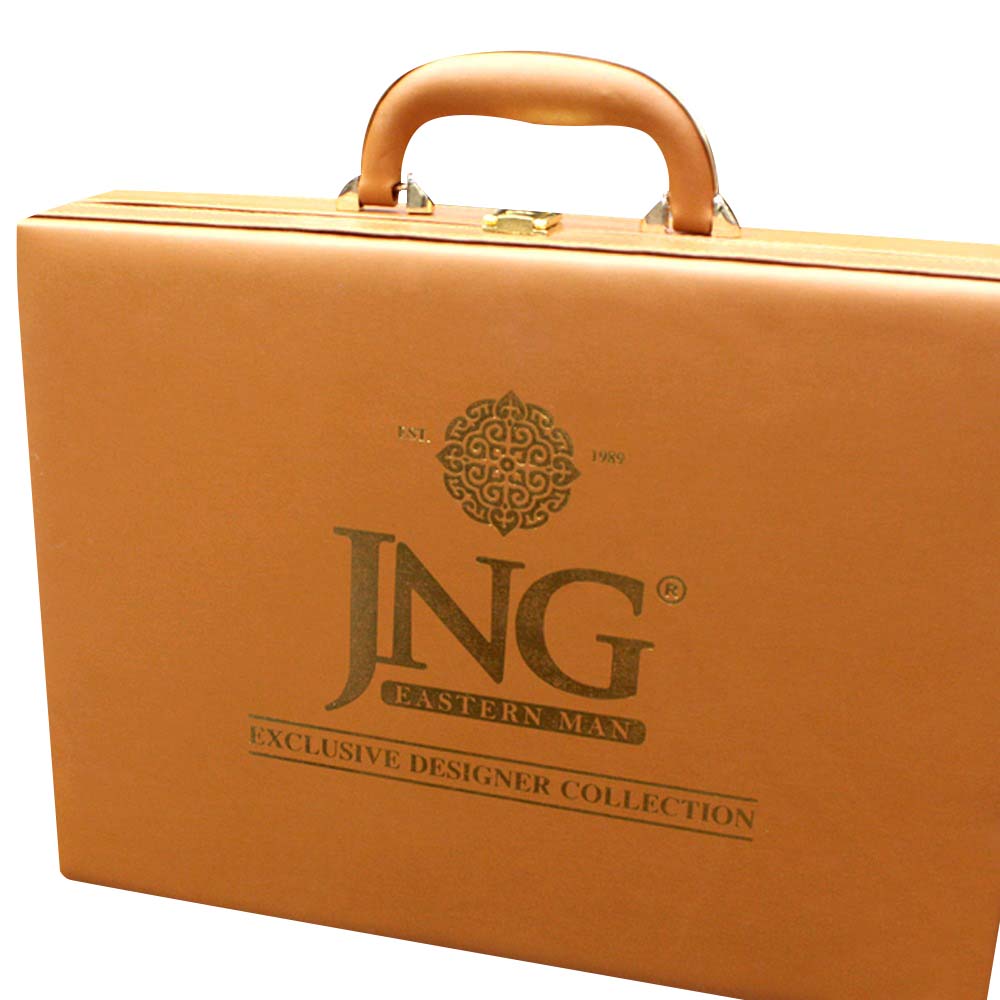 <b>Brown Leather Briefcase</b> - JNG Mens Fabric