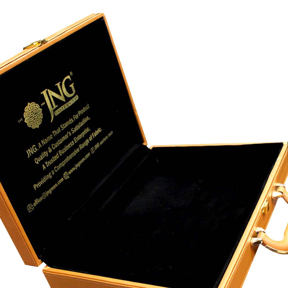 <b>Brown Leather Briefcase</b> - JNG Mens Fabric