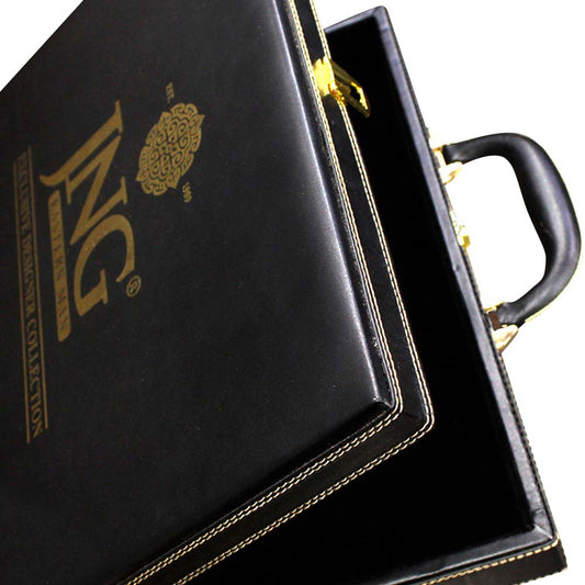 <b>Black Leather Briefcase</b> - JNG Mens Fabric