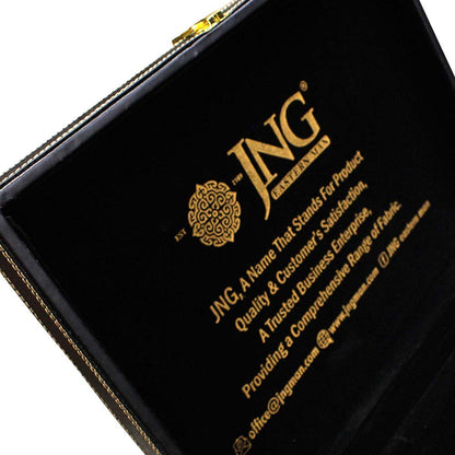 <b>Black Leather Briefcase</b> - JNG Mens Fabric